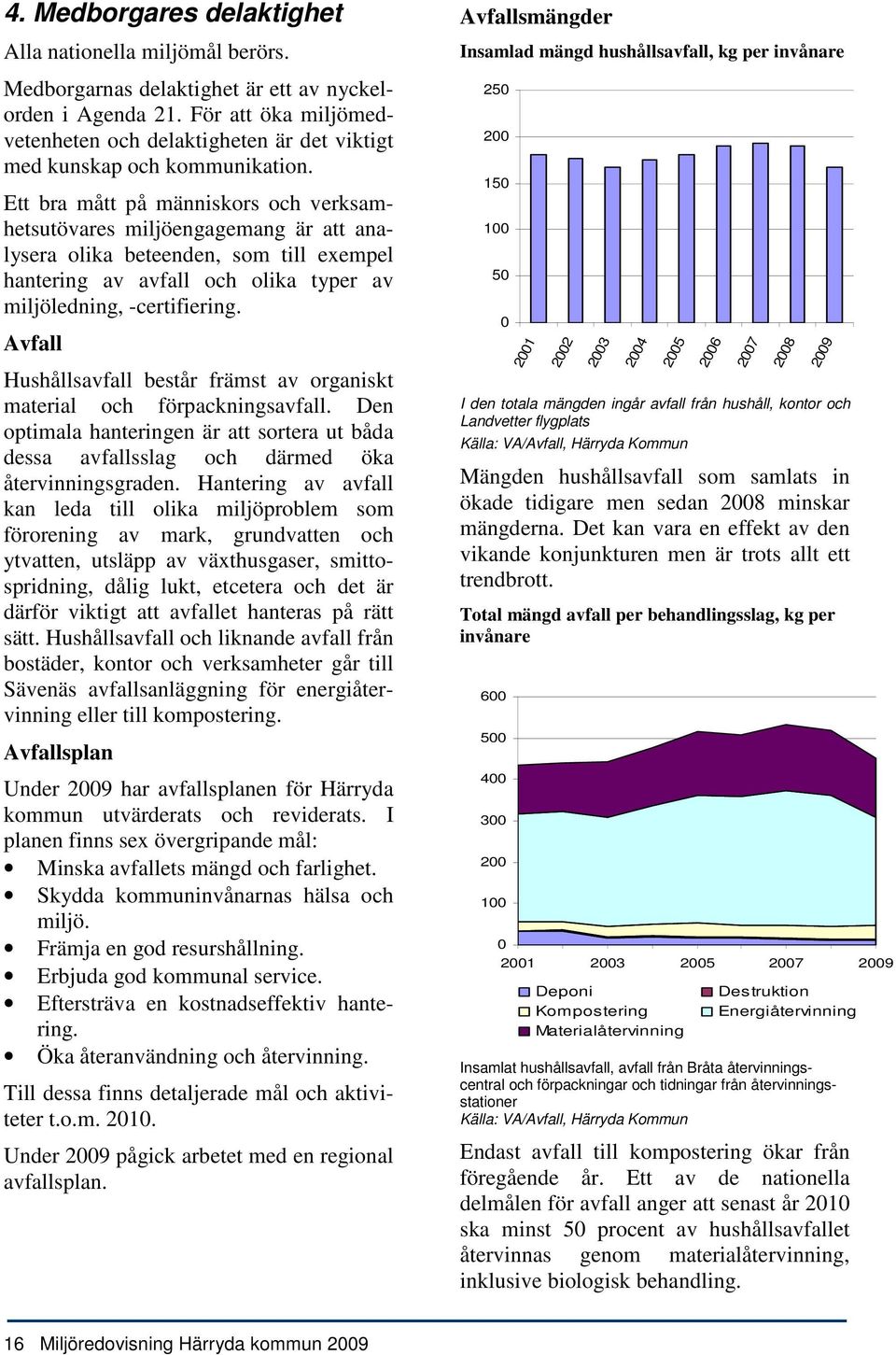 Ett bra mått på människors och verksamhetsutövares miljöengagemang är att analysera olika beteenden, som till exempel hantering av avfall och olika typer av miljöledning, -certifiering.