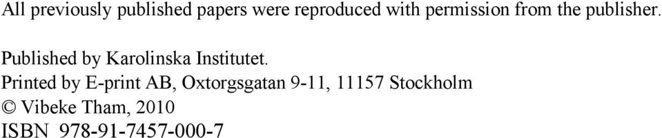 Published by Karolinska Institutet.