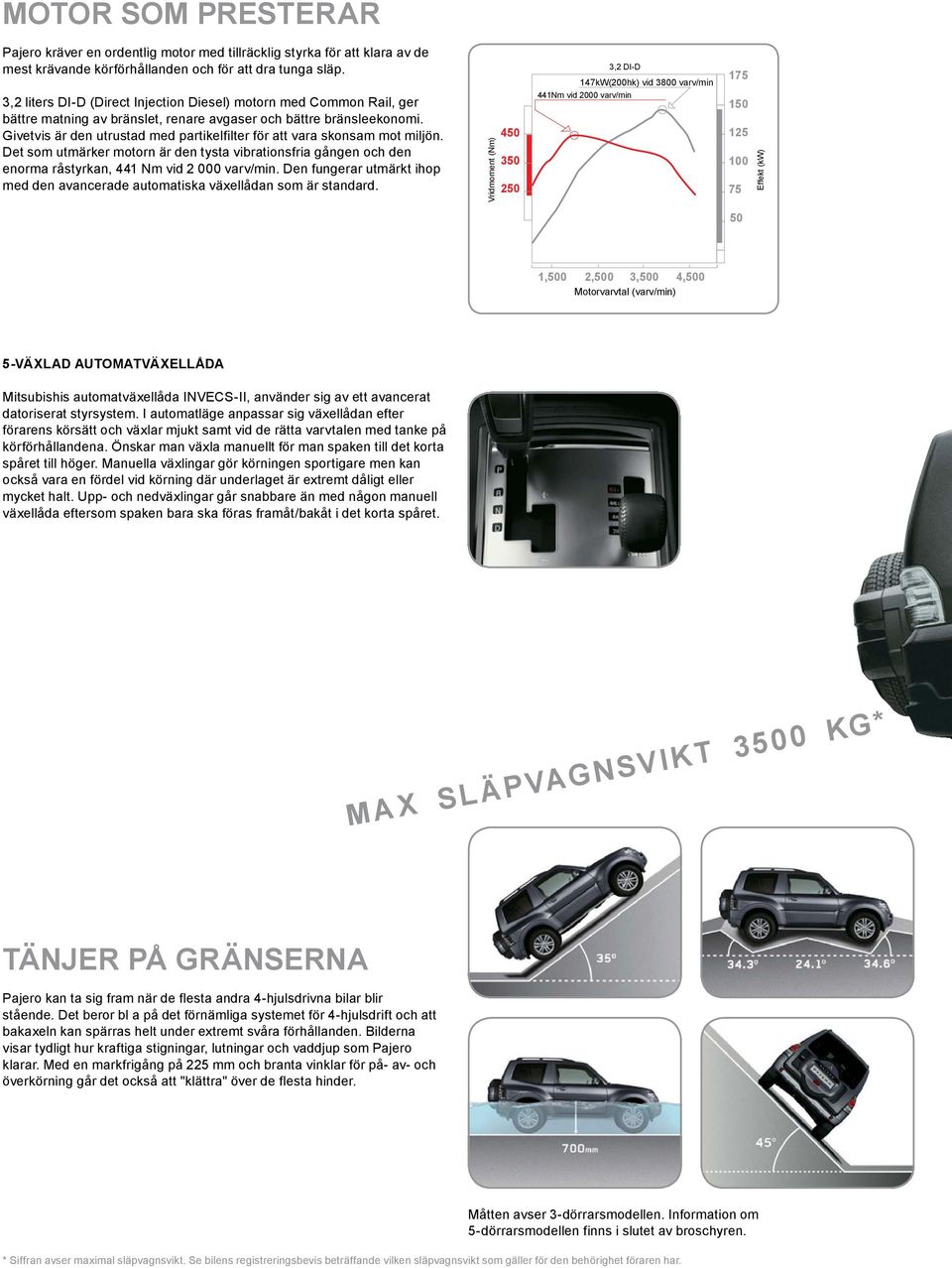 Givetvis är den utrustad med partikelfilter för att vara skonsam mot miljön. Det som utmärker motorn är den tysta vibrationsfria gången och den enorma råstyrkan, 441 Nm vid 2 000 varv/min.