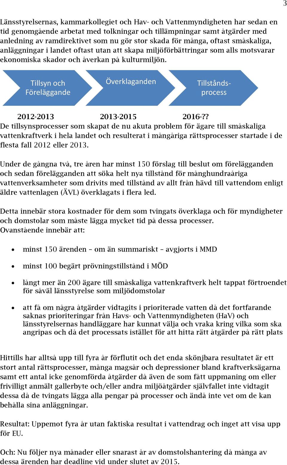 Tillsyn och Föreläggande Överklaganden Tillståndsprocess 2012-2013 2013-2015 2016-?