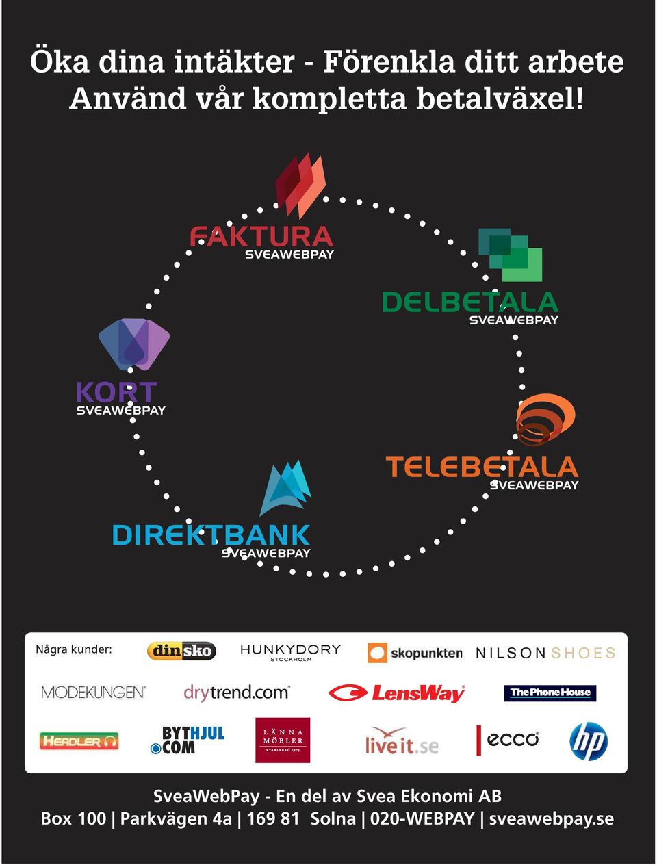 Några kunder: SveaWebPay - En del av Svea