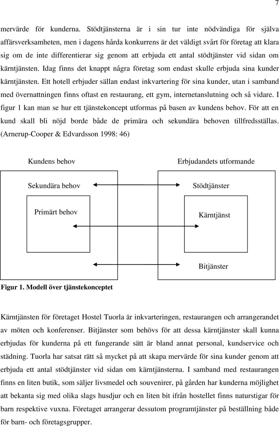 ett antal stödtjänster vid sidan om kärntjänsten. Idag finns det knappt några företag som endast skulle erbjuda sina kunder kärntjänsten.