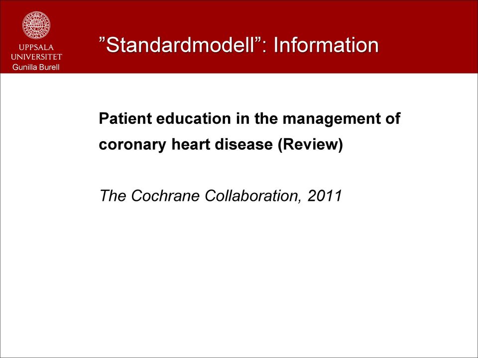 management of coronary heart disease