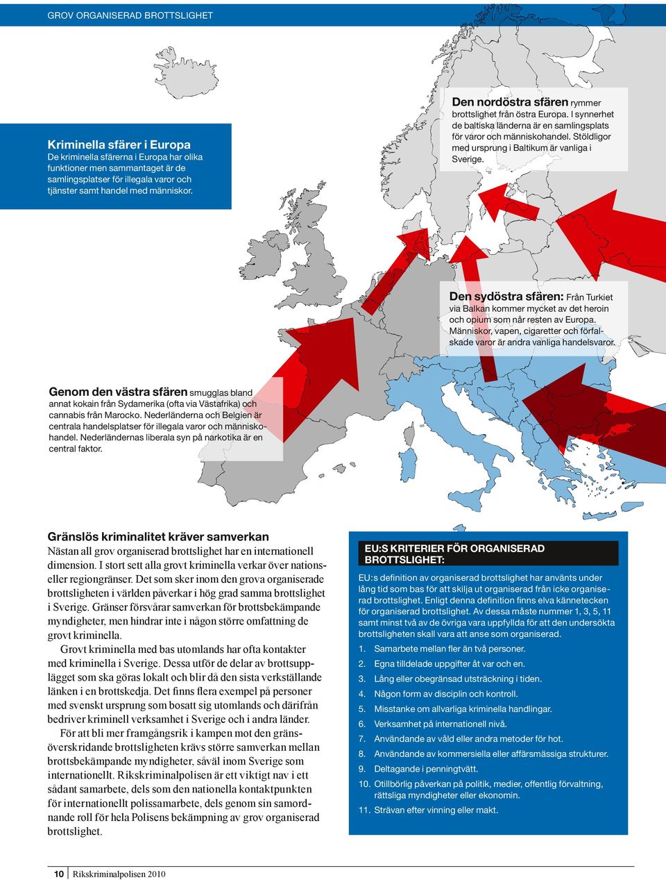 Stöldligor med ursprung i Baltikum är vanliga i Sverige. Den sydöstra sfären: Från Turkiet via Balkan kommer mycket av det heroin och opium som når resten av Europa.