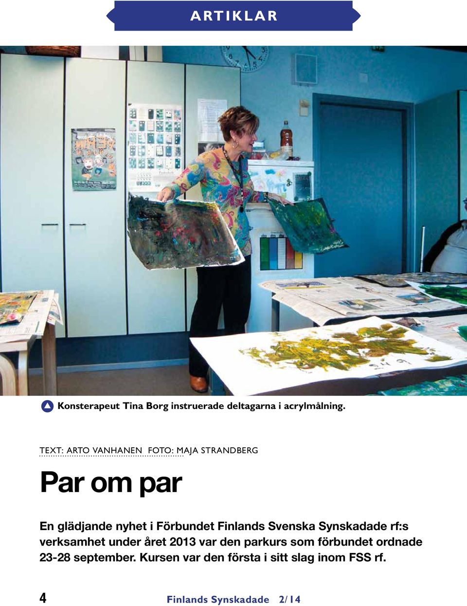 Finlands Svenska Synskadade rf:s verksamhet under året 2013 var den parkurs som