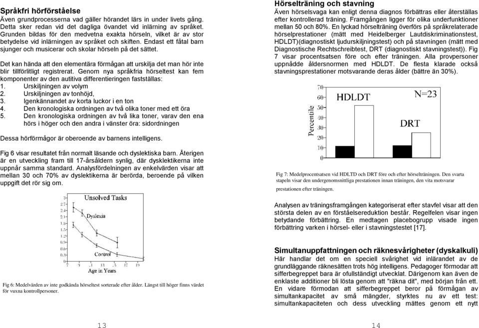 Det kan hända att den elementära förmågan att urskilja det man hör inte blir tillförlitligt registrerat.