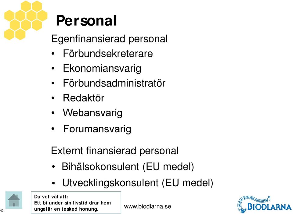 finansierad personal Bihälsokonsulent (EU medel) Utvecklingskonsulent