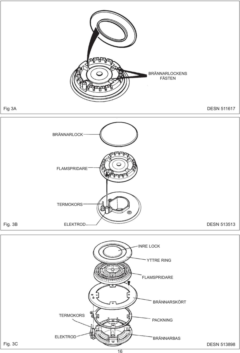 3B ELEKTROD DESN 513513 INRE LOCK YTTRE RING