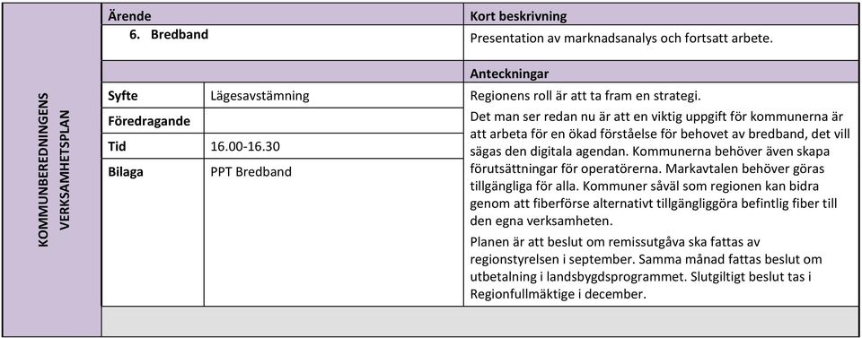 Kommunerna behöver även skapa förutsättningar för operatörerna. Markavtalen behöver göras tillgängliga för alla.