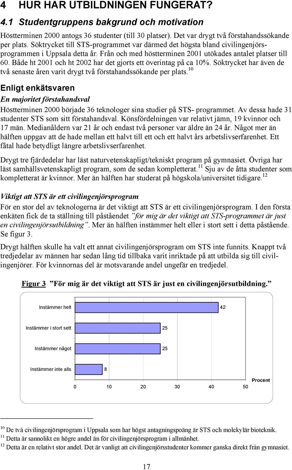 Både ht 2001 och ht 2002 har det gjorts ett överintag på ca 10%. Söktrycket har även de två senaste åren varit drygt två förstahandssökande per plats.