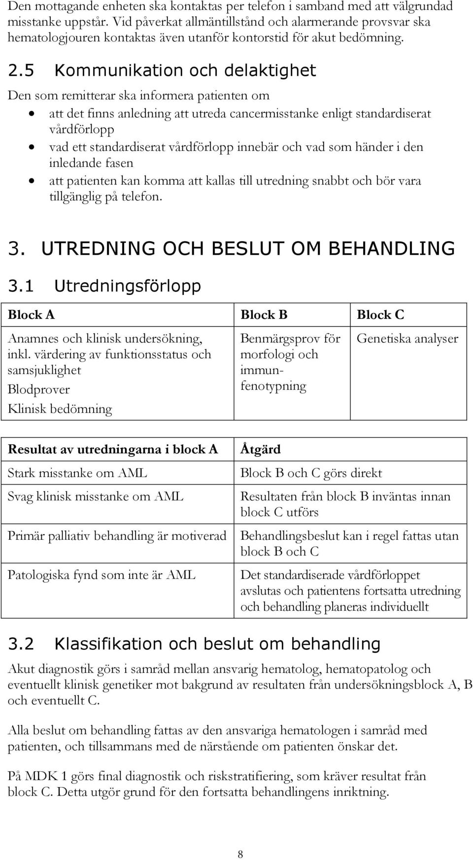 5 Kommunikation och delaktighet Den som remitterar ska informera patienten om att det finns anledning att utreda cancermisstanke enligt standardiserat vårdförlopp vad ett standardiserat vårdförlopp