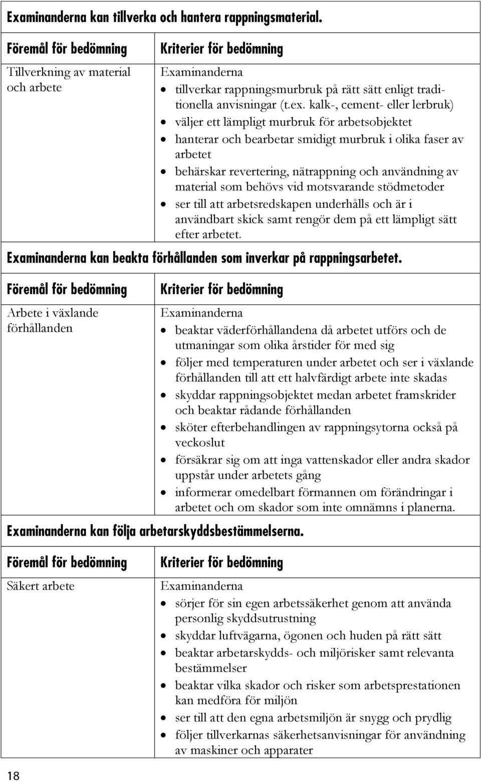 material som behövs vid motsvarande stödmetoder ser till att arbetsredskapen underhålls och är i användbart skick samt rengör dem på ett lämpligt sätt efter arbetet.