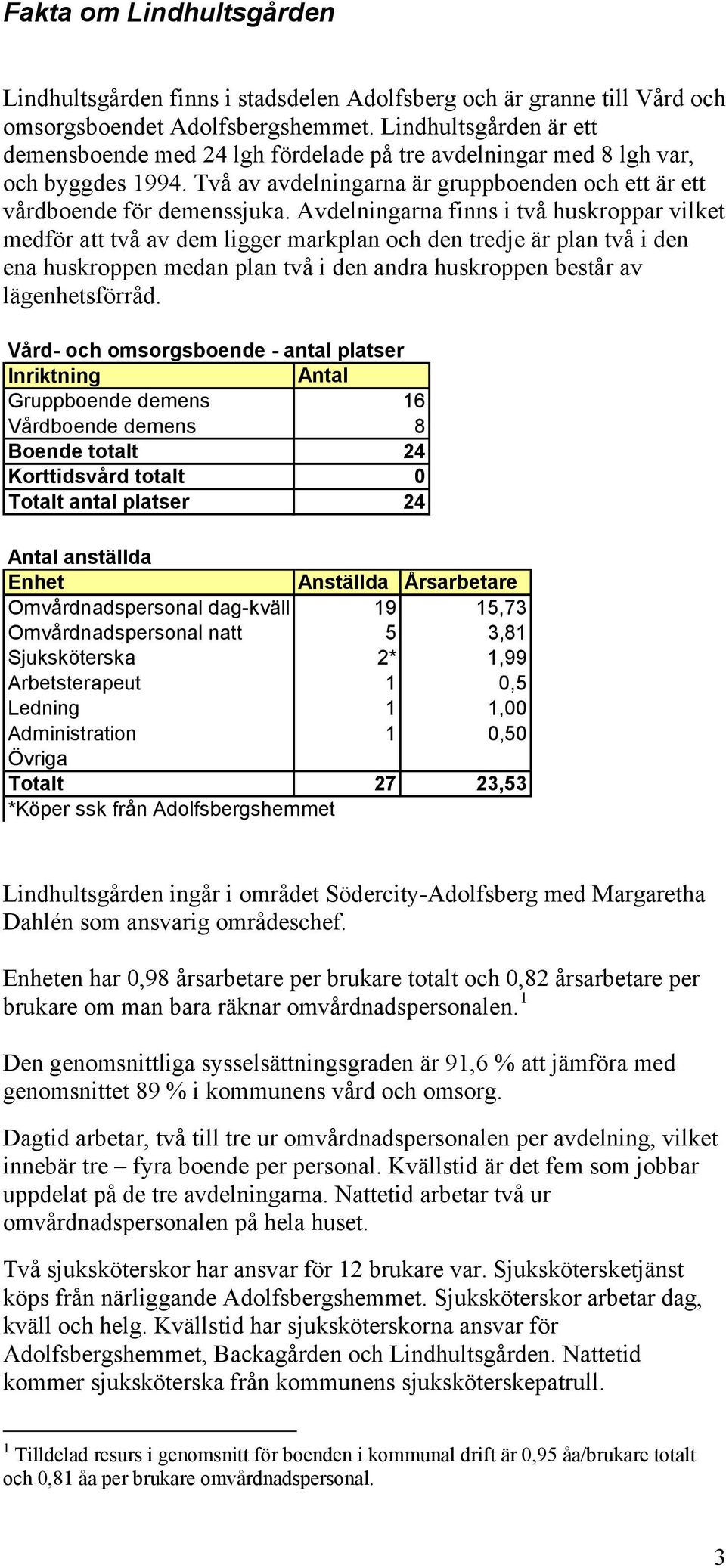 Avdelningarna finns i två huskroppar vilket medför att två av dem ligger markplan och den tredje är plan två i den ena huskroppen medan plan två i den andra huskroppen består av lägenhetsförråd.