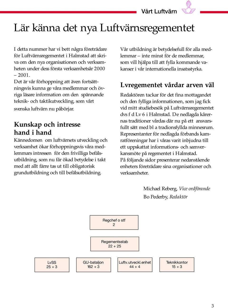 Det är vår förhoppning att även fortsättningsvis kunna ge våra medlemmar och övriga läsare information om den spännande teknik- och taktikutveckling, som vårt svenska luftvärn nu påbörjar.