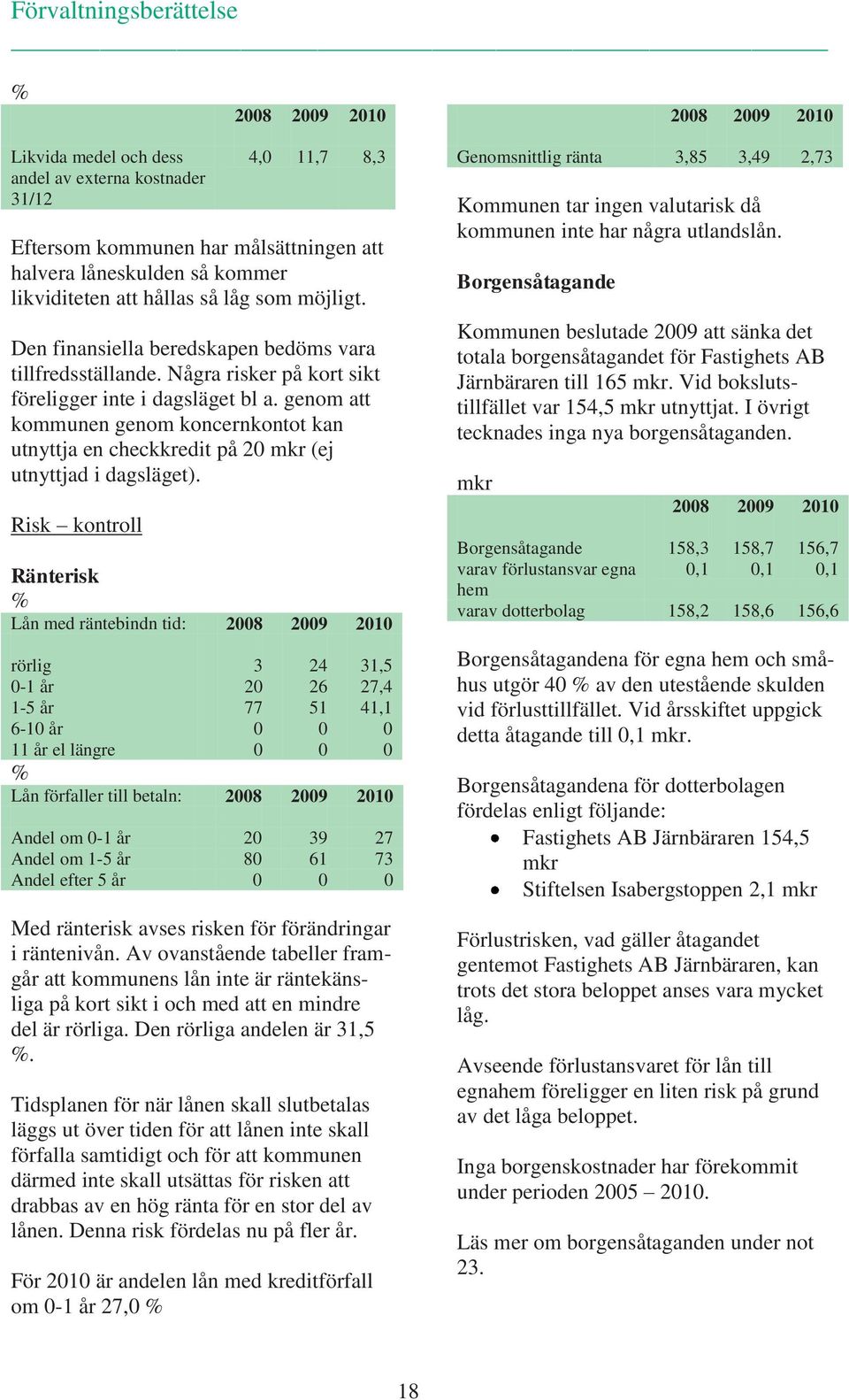 genom att kommunen genom koncernkontot kan utnyttja en checkkredit på 20 mkr (ej utnyttjad i dagsläget).