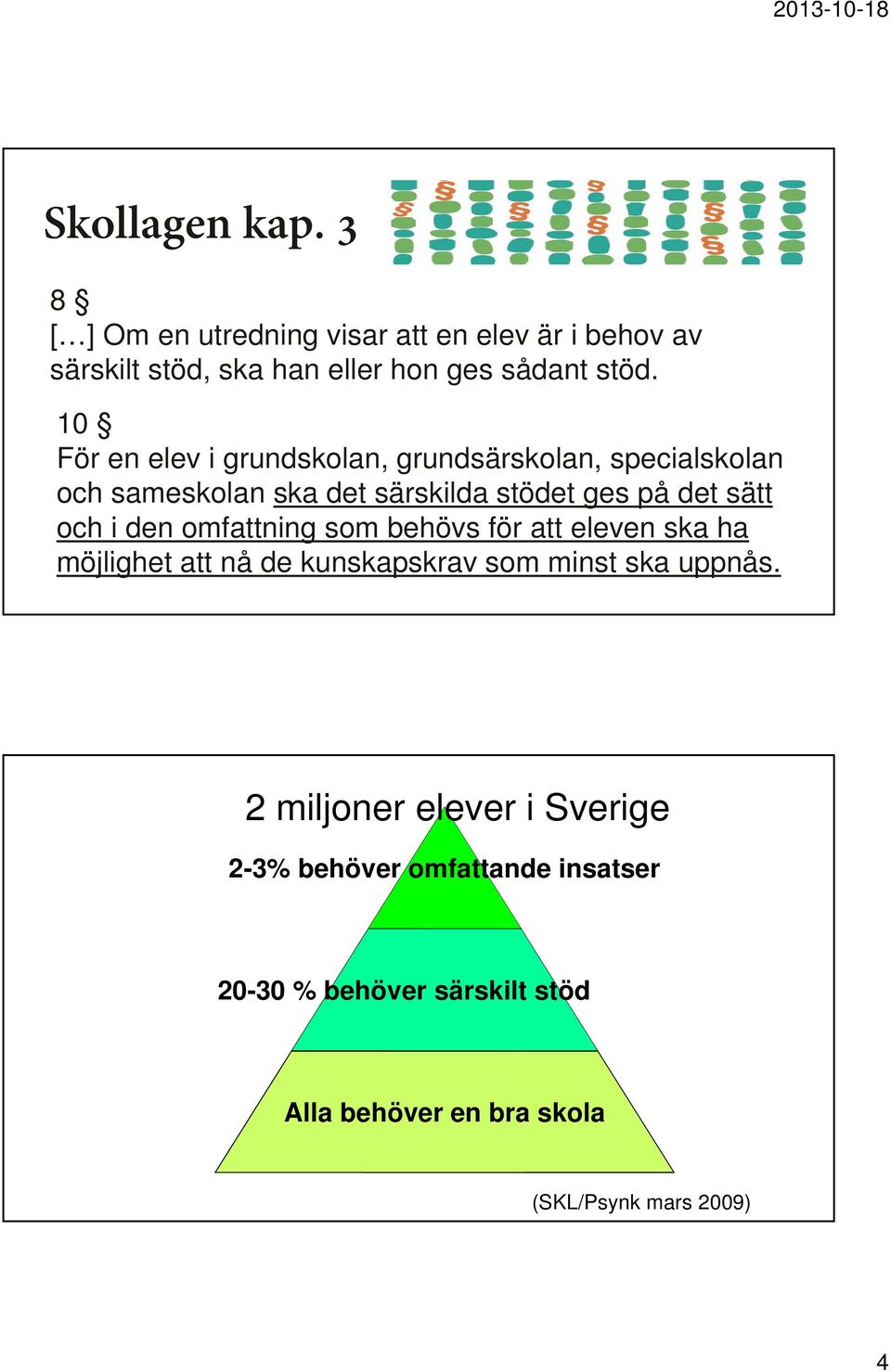 den omfattning som behövs för att eleven ska ha möjlighet att nå de kunskapskrav som minst ska uppnås.