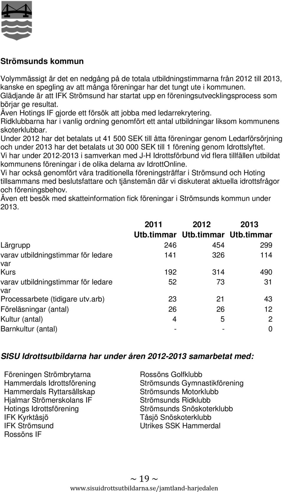 Ridklubbarna har i vanlig ordning genomfört ett antal utbildningar liksom kommunens skoterklubbar.