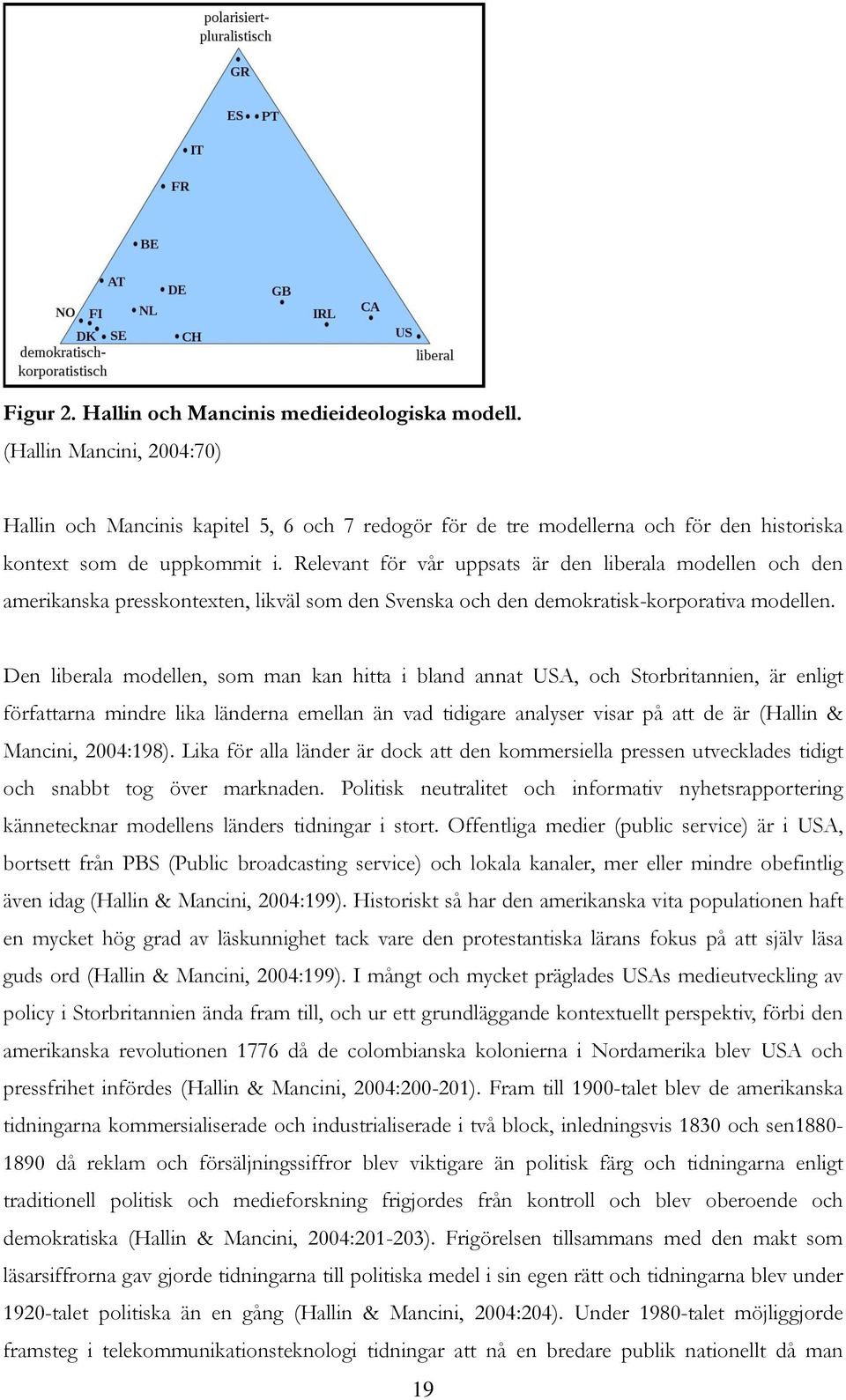 Den liberala modellen, som man kan hitta i bland annat USA, och Storbritannien, är enligt författarna mindre lika länderna emellan än vad tidigare analyser visar på att de är (Hallin & Mancini,