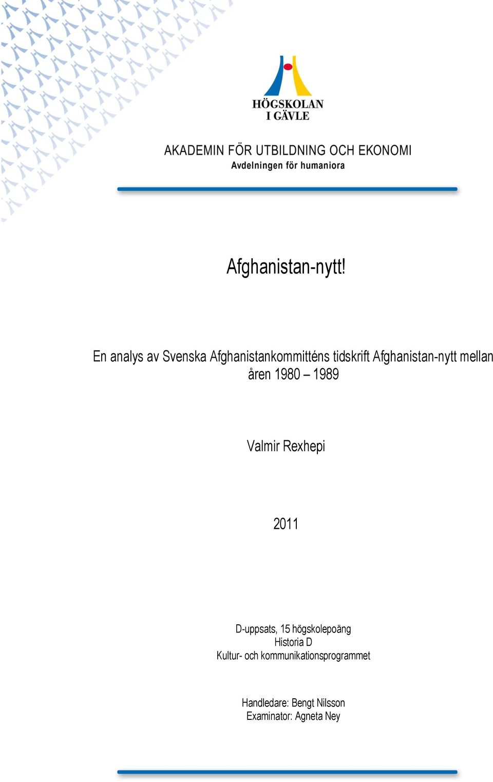 Afghanistan-nytt mellan åren 1980 1989 Valmir Rexhepi 2011