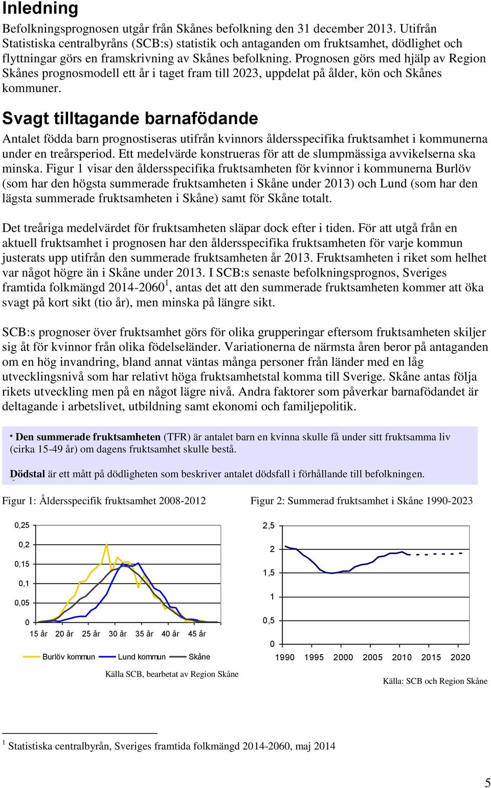 Prognosen görs med hjälp av Region Skånes prognosmodell ett år i taget fram till 223, uppdelat på ålder, kön och Skånes kommuner.