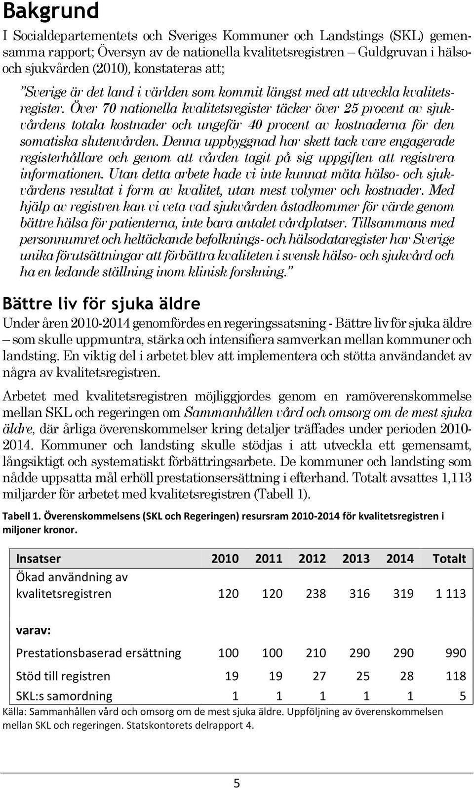 Över 70 nationella kvalitetsregister täcker över 25 procent av sjukvårdens totala kostnader och ungefär 40 procent av kostnaderna för den somatiska slutenvården.