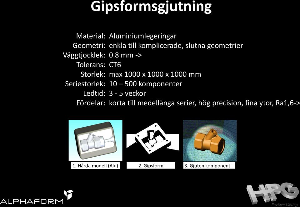 8 mm -> Tolerans: CT6 Storlek: max 1000 x 1000 x 1000 mm Seriestorlek: 10 500