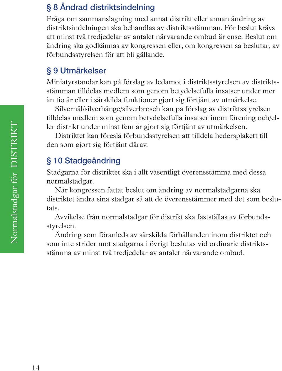 Beslut om ändring ska godkännas av kongressen eller, om kongressen så beslutar, av förbundsstyrelsen för att bli gällande.