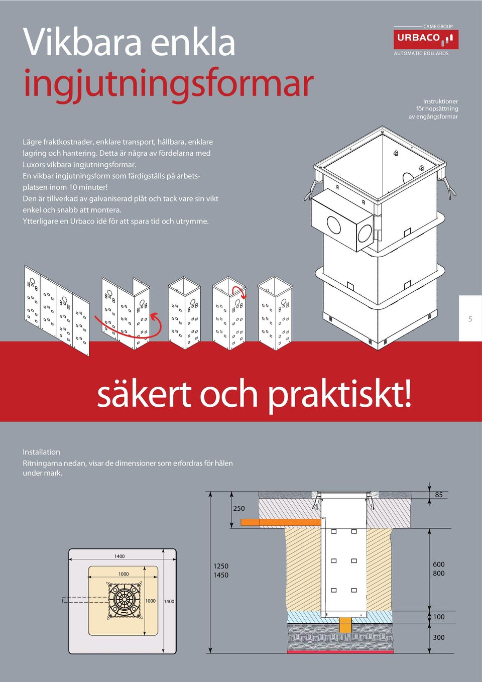 En vikbar ingjutningsform som färdigställs på arbetsplatsen inom 10 minuter!