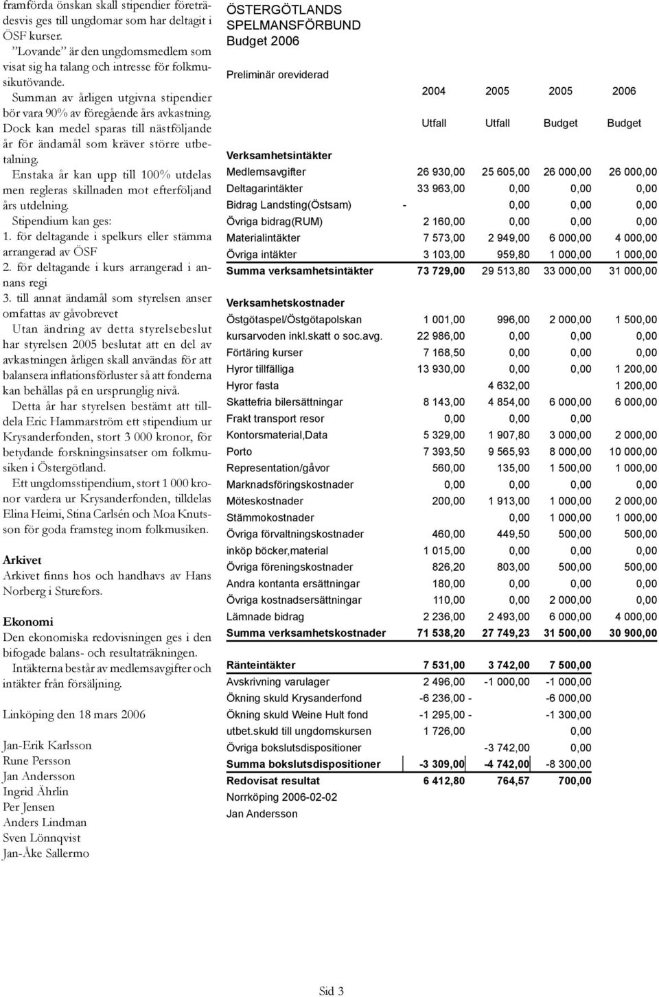 Enstaka år kan upp till 100% utdelas men regleras skillnaden mot efterföljand års utdelning. Stipendium kan ges: 1. för deltagande i spelkurs eller stämma arrangerad av ÖSF 2.