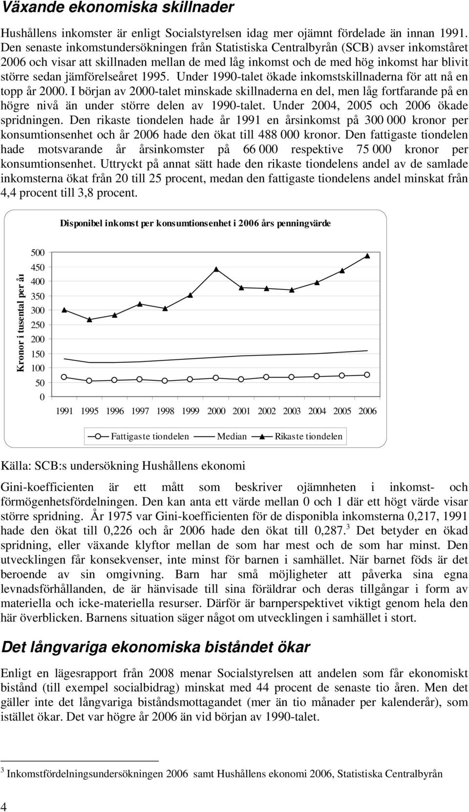 jämförelseåret 1995. Under 1990-talet ökade inkomstskillnaderna för att nå en topp år 2000.