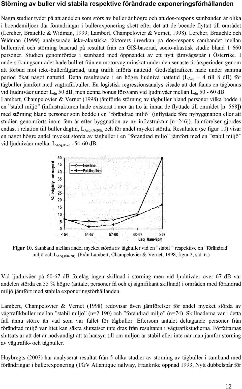 Lercher, Brauchle och Widman (1999) analyserade icke-akustiska faktorers inverkan på dos-respons sambandet mellan bullernivå och störning baserad på resultat från en GIS-baserad, socio-akustisk