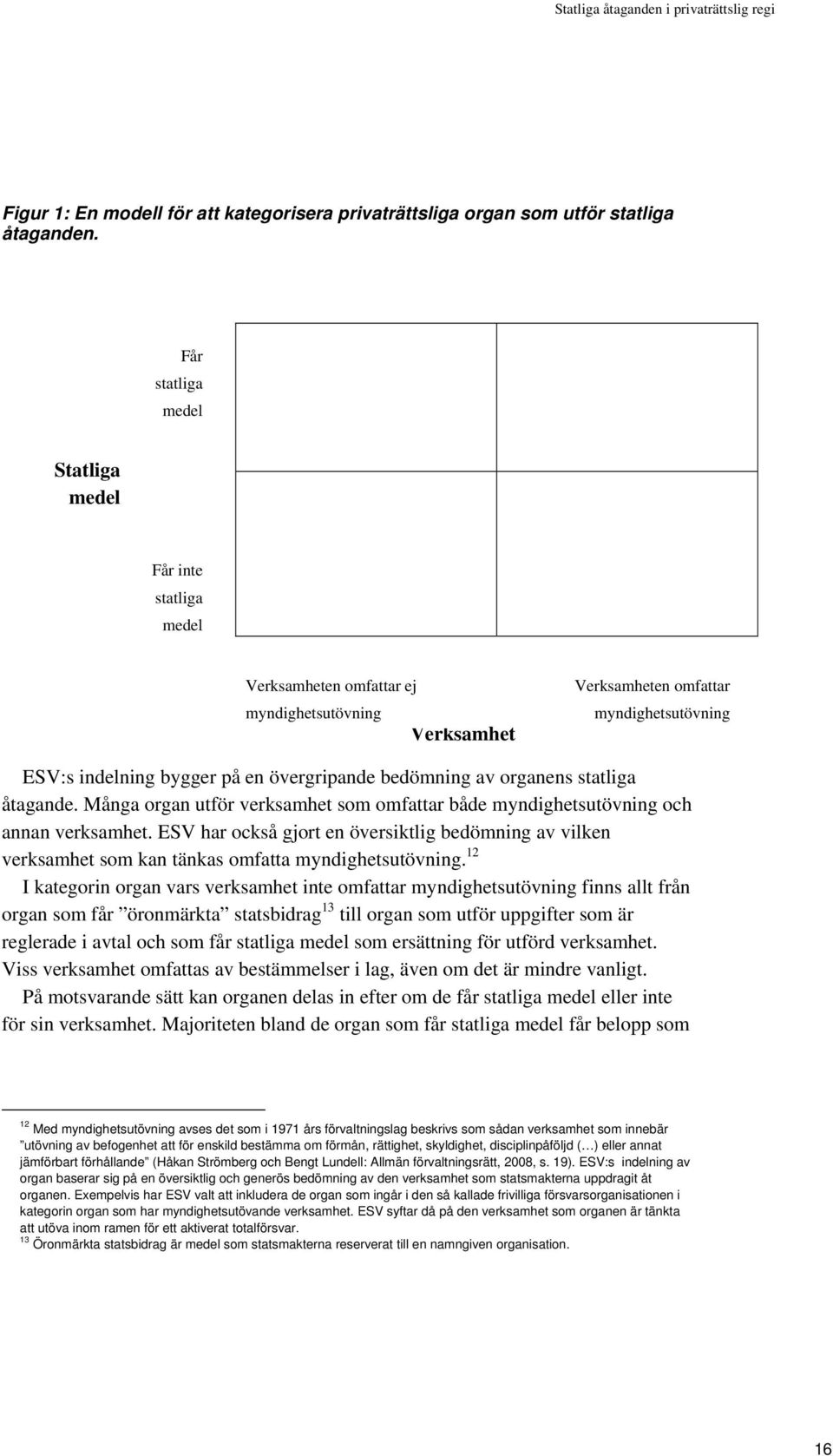 bedömning av organens statliga åtagande. Många organ utför verksamhet som omfattar både myndighetsutövning och annan verksamhet.