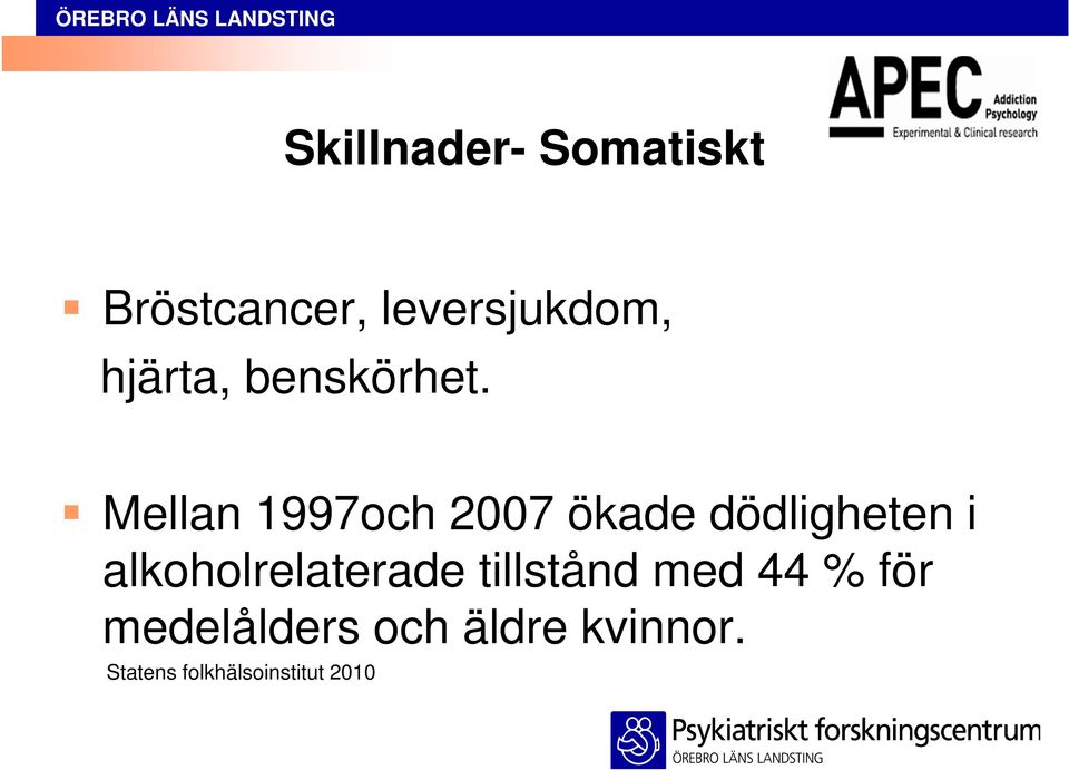 Mellan 1997och 2007 ökade dödligheten i