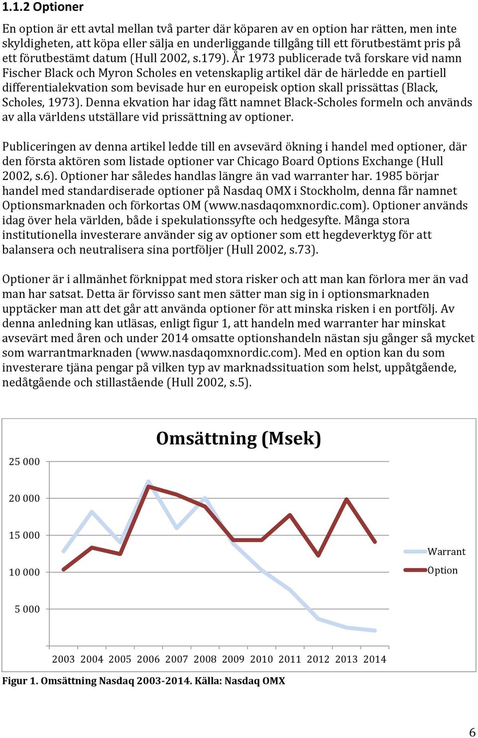 År 1973 publicerade två forskare vid namn Fischer Black och Myron Scholes en vetenskaplig artikel där de härledde en partiell differentialekvation som bevisade hur en europeisk option skall