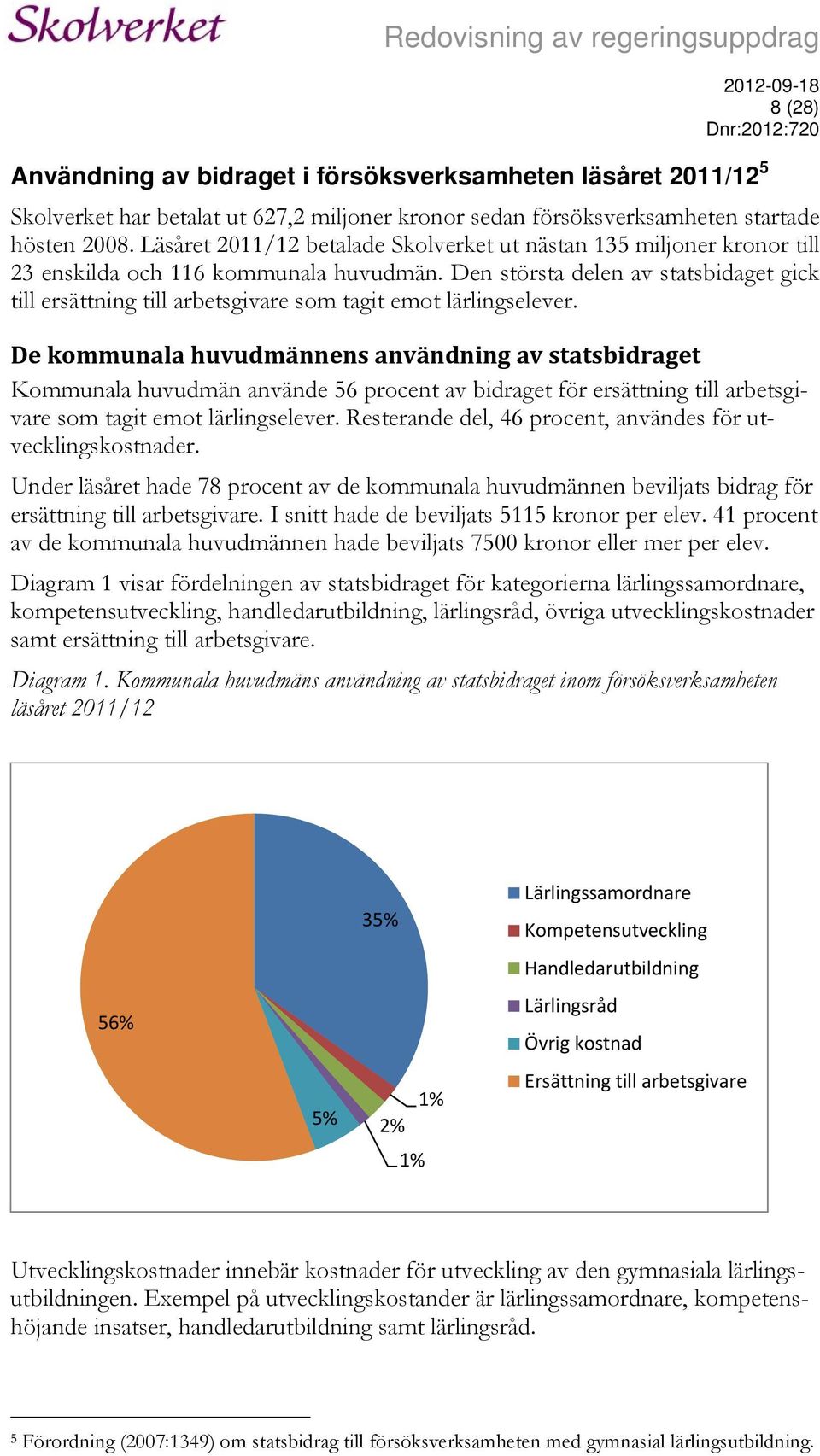 Den största delen av statsbidaget gick till ersättning till arbetsgivare som tagit emot lärlingselever.