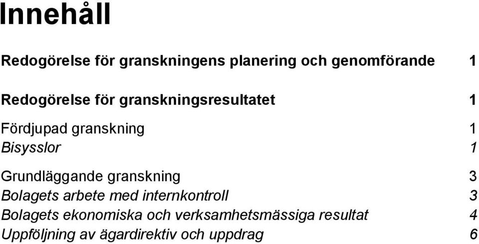 Grundläggande granskning 3 Bolagets arbete med internkontroll 3 Bolagets