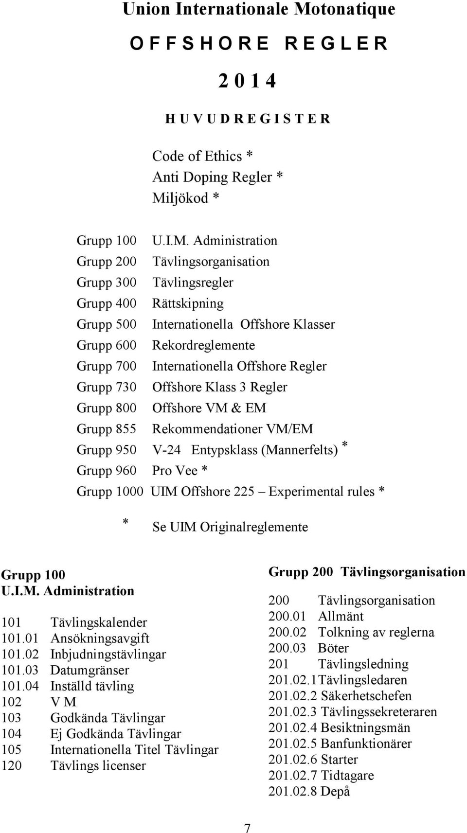 ljökod * Grupp 100 U.I.M.