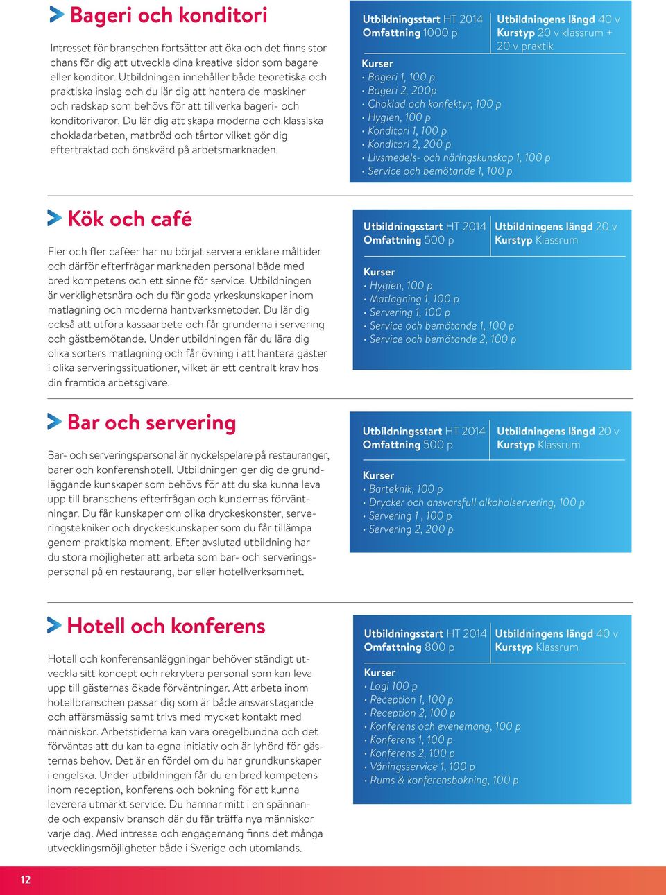 Du lär dig att skapa moderna och klassiska chokladarbeten, matbröd och tårtor vilket gör dig eftertraktad och önskvärd på arbetsmarknaden.