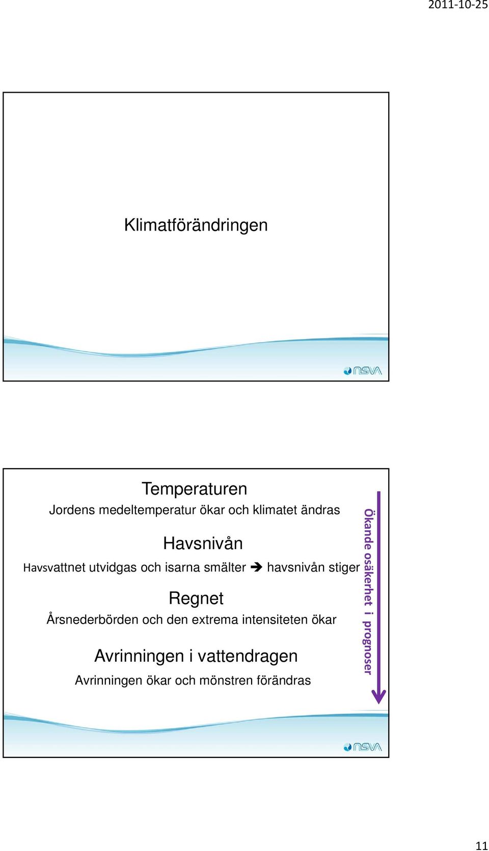 Regnet Årsnederbörden och den extrema intensiteten ökar Avrinningen i