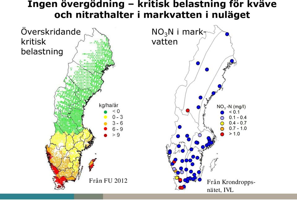 nuläget Överskridande kritisk belastning NO