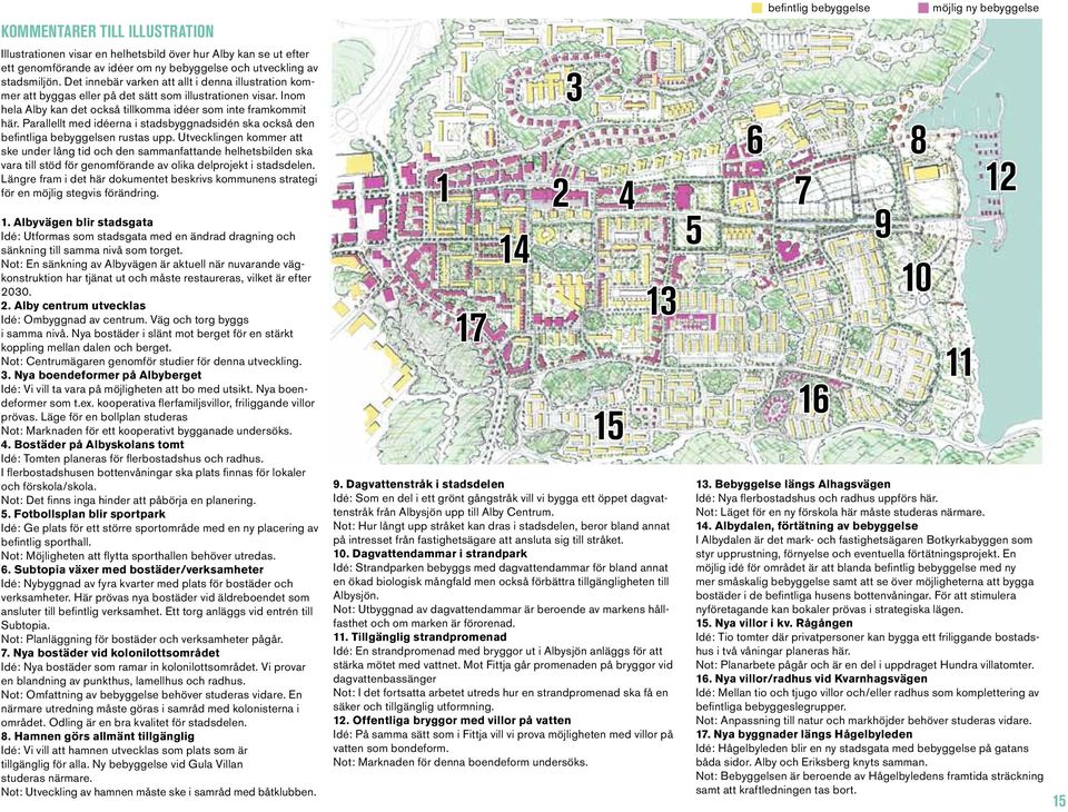 Parallellt med idéerna i stadsbyggnadsidén ska också den befintliga bebyggelsen rustas upp.