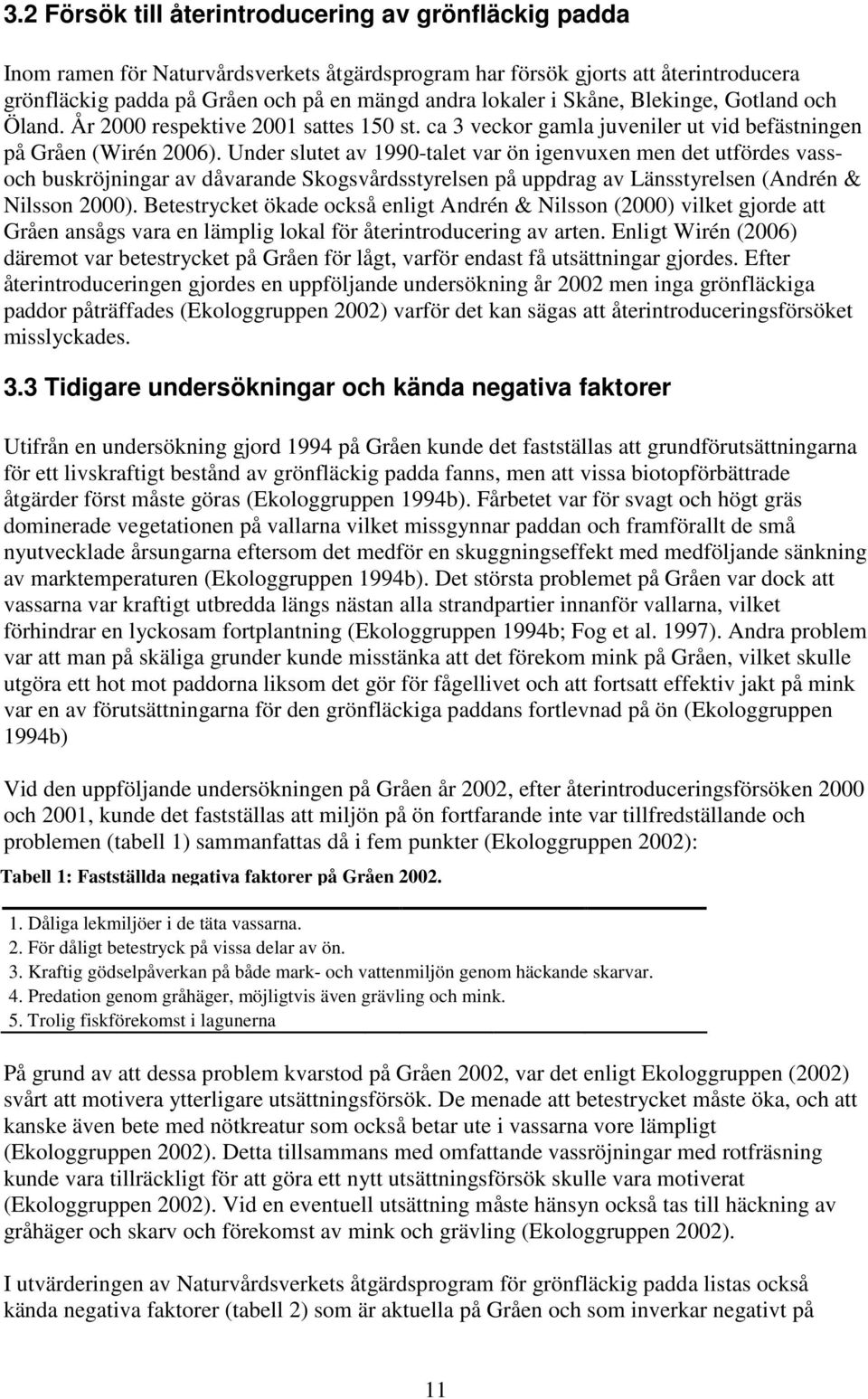 Under slutet av 1990-talet var ön igenvuxen men det utfördes vassoch buskröjningar av dåvarande Skogsvårdsstyrelsen på uppdrag av Länsstyrelsen (Andrén & Nilsson 2000).