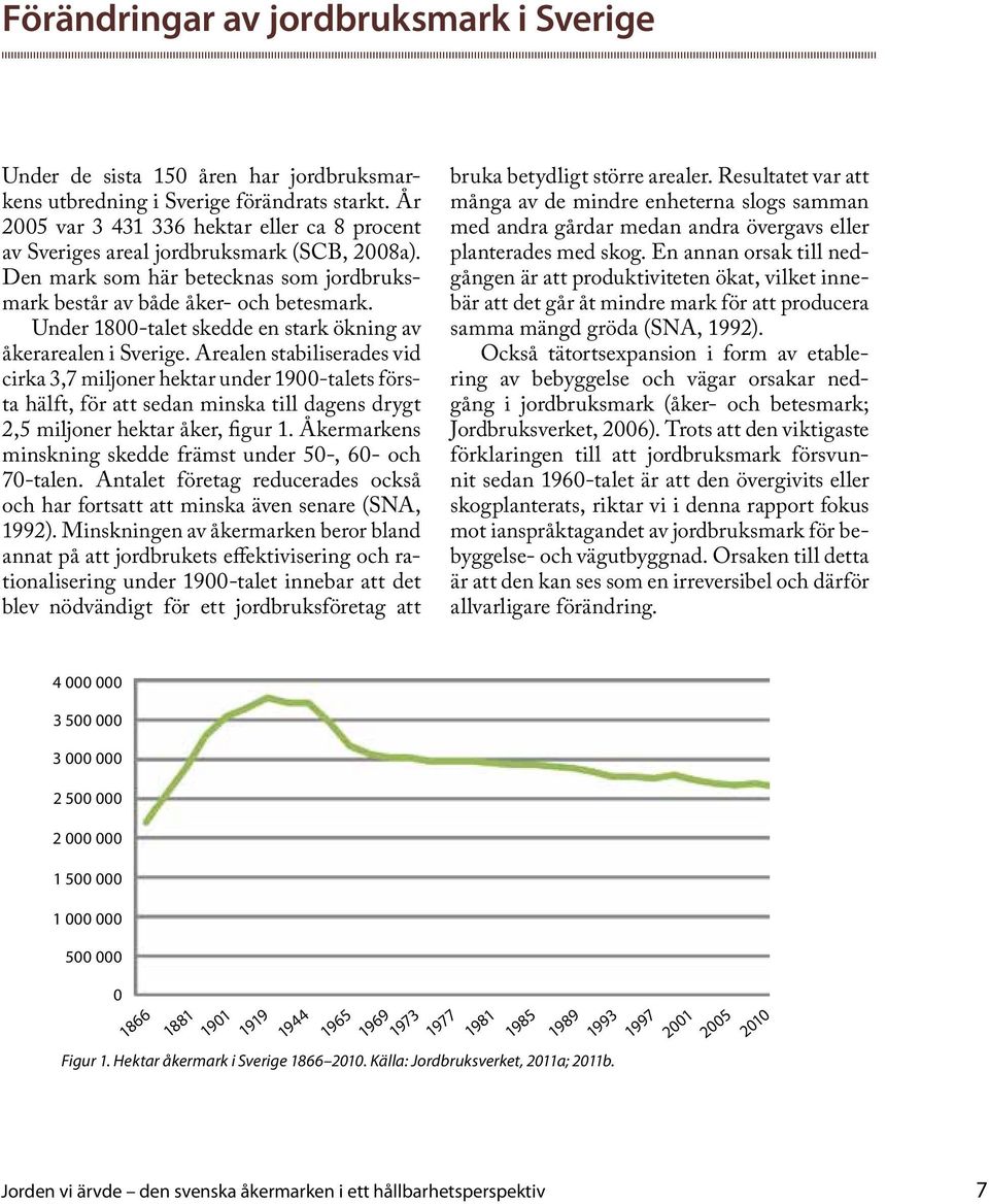 Under 1800-talet skedde en stark ökning av åkerarealen i Sverige.