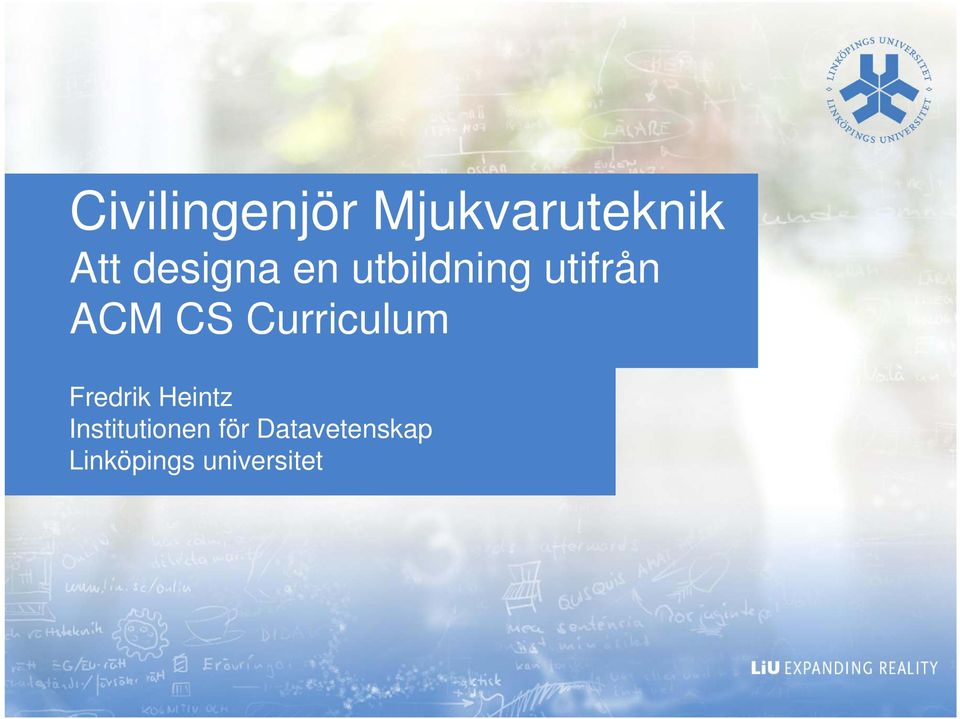 Curriculum Fredrik Heintz