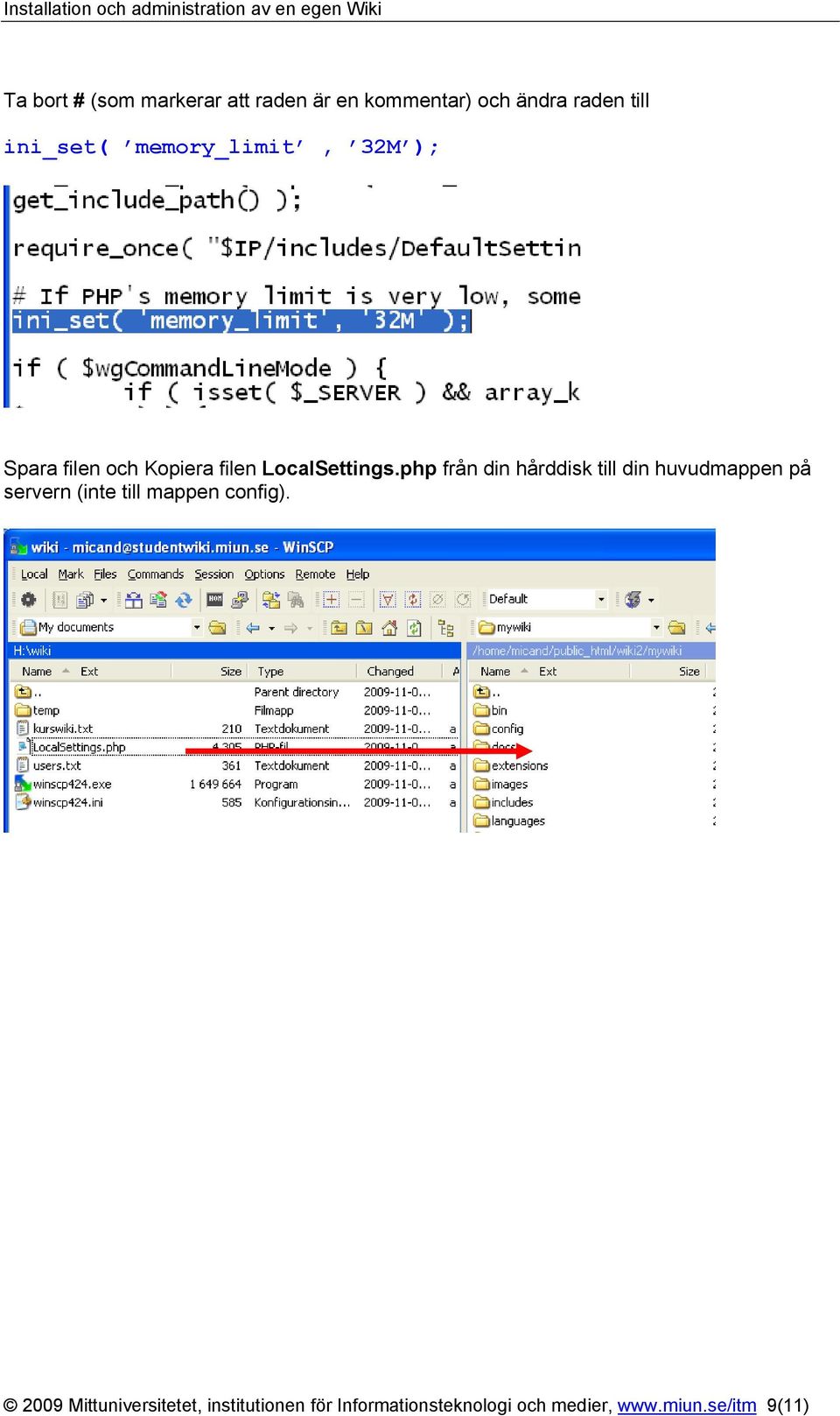 php från din hårddisk till din huvudmappen på servern (inte till mappen config).