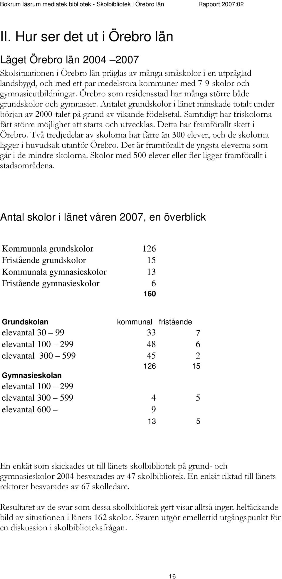 Samtidigt har frisklrna fått större möjlighet att starta ch utvecklas. Detta har framförallt skett i Örebr.