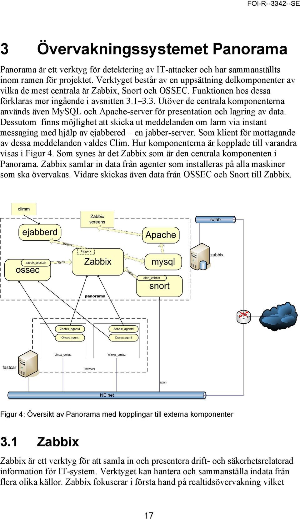 1 3.3. Utöver de centrala komponenterna används även MySQL och Apache-server för presentation och lagring av data.