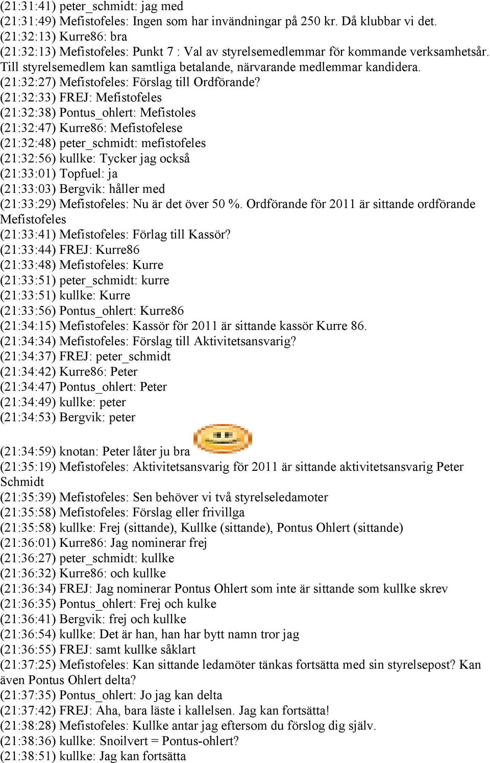 (21:32:27) Mefistofeles: Förslag till Ordförande?