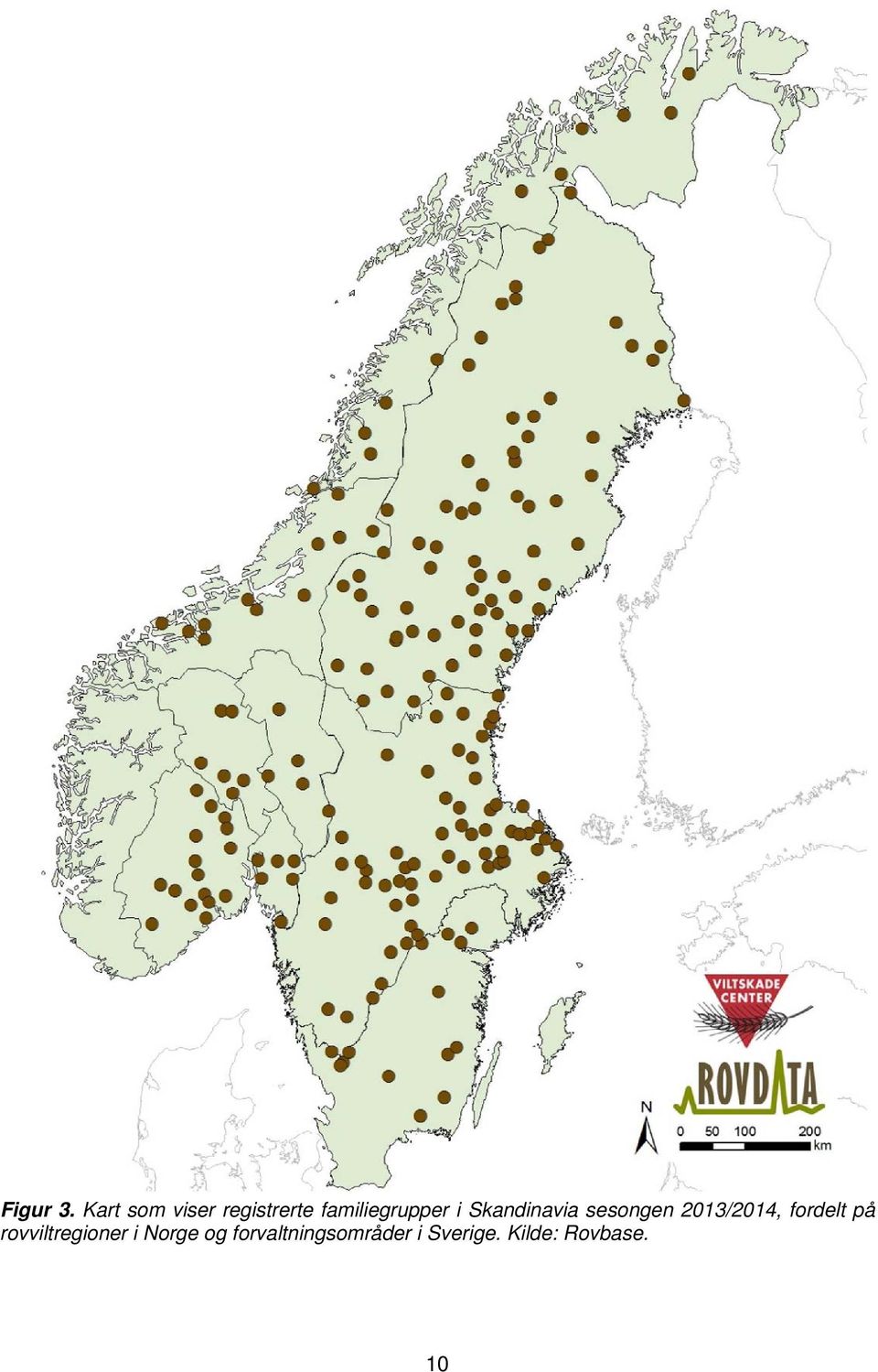 i Skandinavia sesongen 2013/2014, fordelt