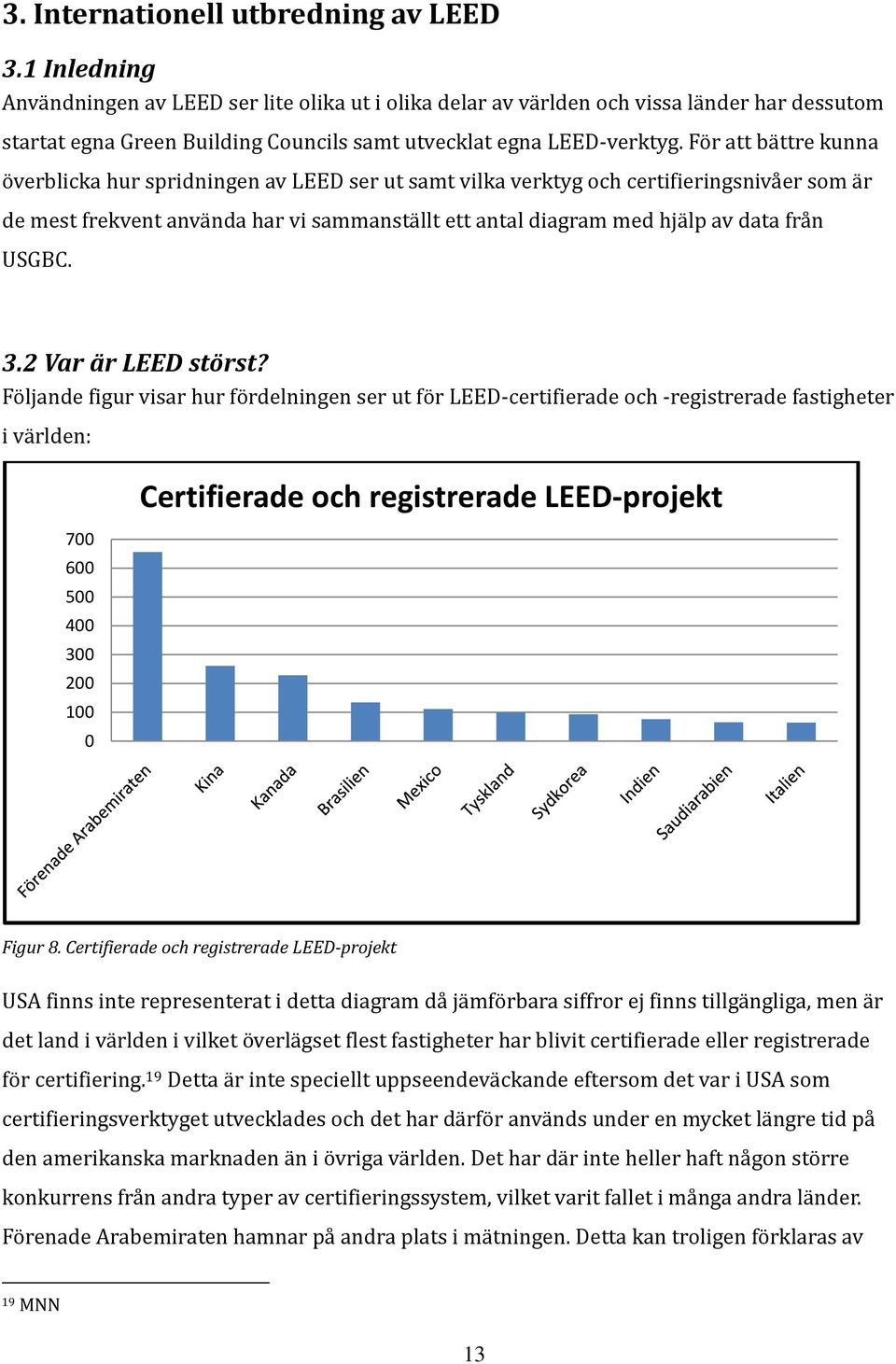 För att bättre kunna överblicka hur spridningen av LEED ser ut samt vilka verktyg och certifieringsnivåer som är de mest frekvent använda har vi sammanställt ett antal diagram med hjälp av data från